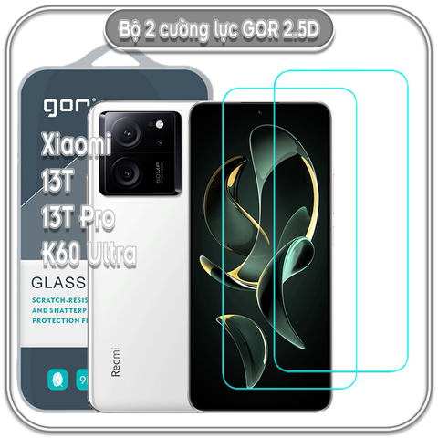 Bộ 2 cường lực Gor trong 2.5D cho Xiaomi 13T - 13T Pro - Redmi K60 Ultra