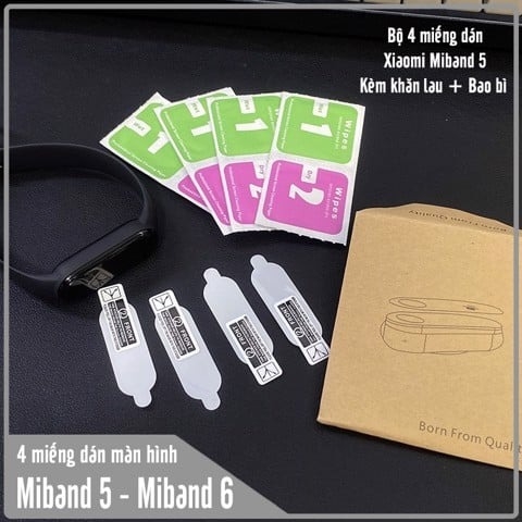 Bộ 04 miếng dán màn hình Xiaomi Miband 4/5/6 trong suốt