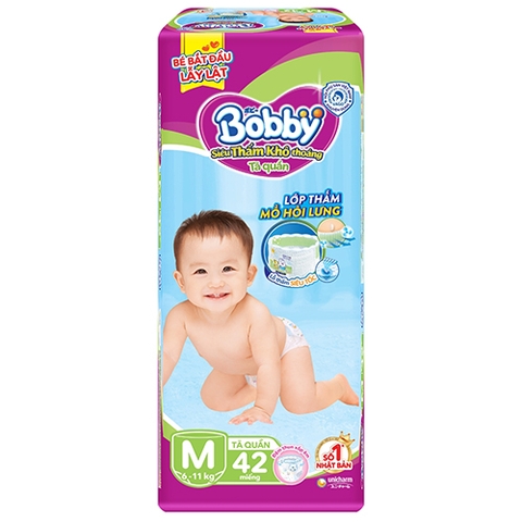 Bỉm tã quần Bobby size M 42 miếng (6-11kg)