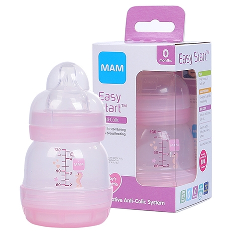 Bình sữa Mam Easy Start Anticolic 130ml (hồng)