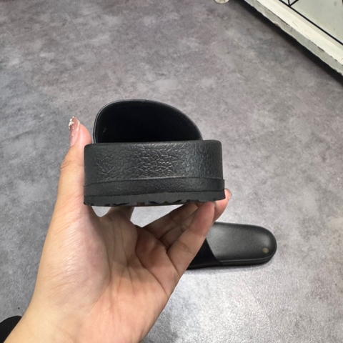 Dép Da Monogram Dean - Full Black