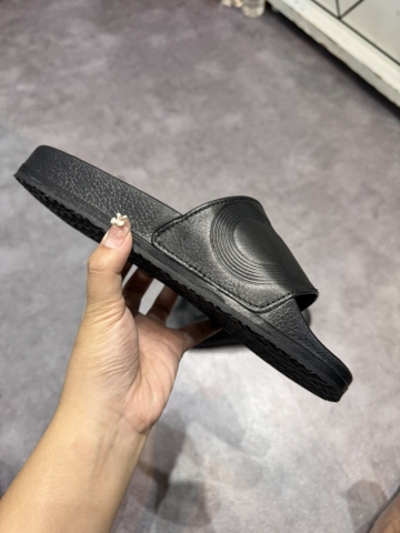 Dép Da Monogram Dean - Full Black