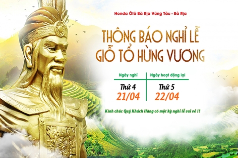 THÔNG BÁO LỊCH NGHỈ GIỖ TỔ HÙNG VƯƠNG 2021