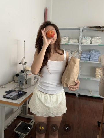 Chân Váy Thô Thêu Chân | Vàng Pastel
