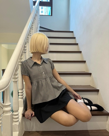 Fairy Tale Top | White & Black Gingham