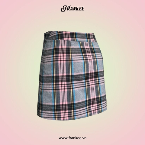 Tartan Rose Skirt | Pink & Grey