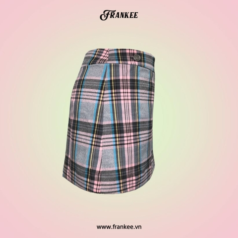 Tartan Rose Skirt | Pink & Grey