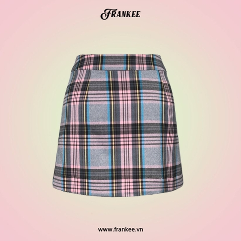 Tartan Rose Skirt | Pink & Grey