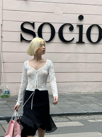 Mermaid Midi Skirt | Black Mesh