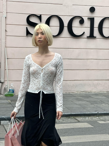 Mermaid Midi Skirt | Black Mesh