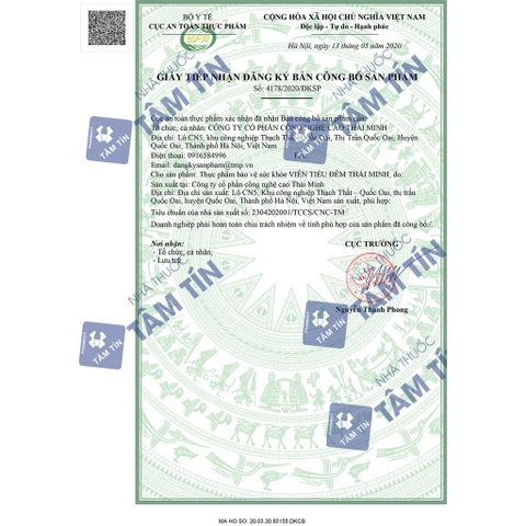 [CHÍNH HÃNG MUA 6 TẶNG 1 ]  Viên Tiểu Đêm Thái Minh-  Hỗ Trợ Tình Trạng Tiểu Đêm (20 Viên)