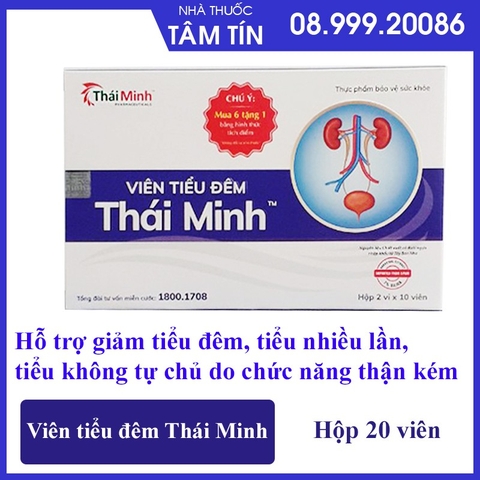 [CHÍNH HÃNG MUA 6 TẶNG 1 ]  Viên Tiểu Đêm Thái Minh-  Hỗ Trợ Tình Trạng Tiểu Đêm (20 Viên)