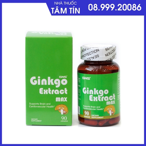 Bổ não Ginkgo Extract Max  GNS nhập khẩu Mỹ lọ 90 viên