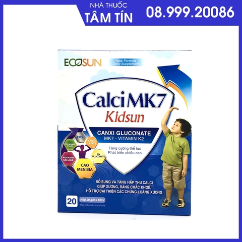 CalciMK7 Kidsun Ecosun hộp 20 gói