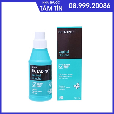 Betadine pk vaginal (xanh), chai 125ml - Pháp -         3.7