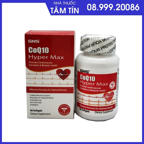 Tim CoQ10 hyper max GNS  (NK Mỹ) lọ 60 viên