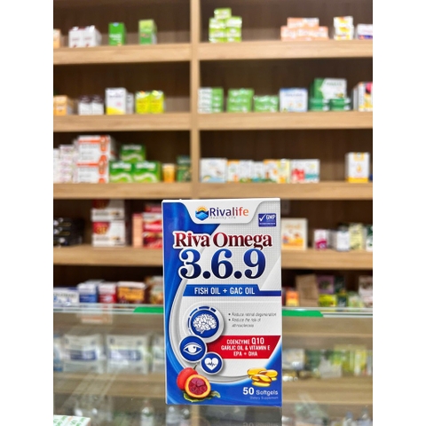 Riva Omega 3.6.9 hộp 50 viên hỗ trợ tăng cường thị lực, ngăn ngừa xơ vữa mạch máu