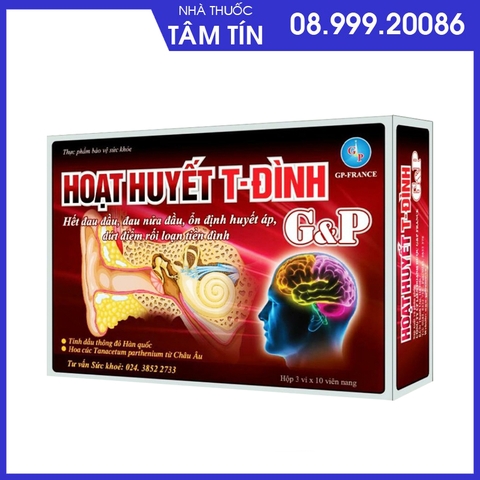 Hoạt Huyết T-Đình Hộp 3 vỉ*10 viên hỗ trợ điều trị rối loạn tiền đình