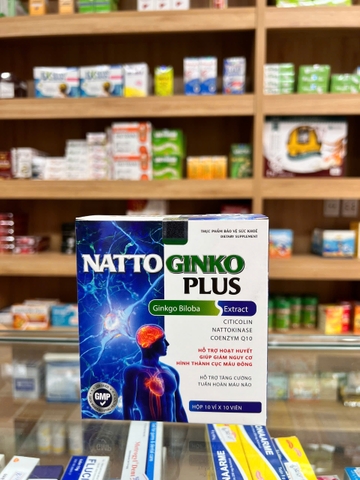 Natto ginko plus hộp 10 vỉ*10 viên hỗ trợ tuần hoàn máu não, ngắn ngừa hình thành cục máu đông