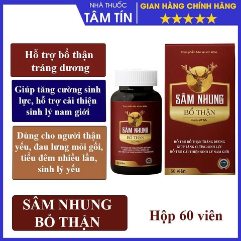 Sâm nhung bổ thận  lọ 60 viên