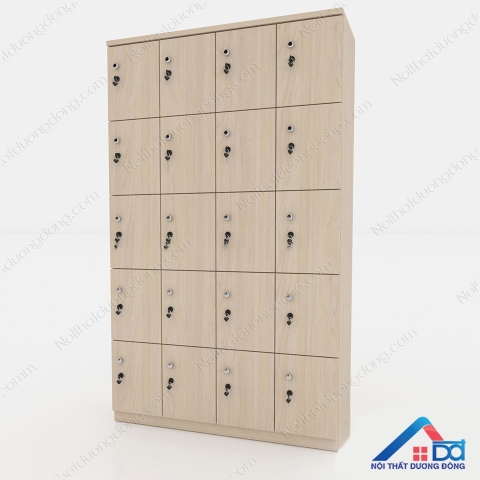 Tủ locker 20 ngăn gỗ màu nâu - LKG 09