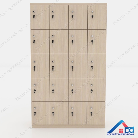 Tủ locker 20 ngăn gỗ màu nâu - LKG 09