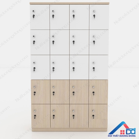 Tủ locker 20 ngăn bằng gỗ - LKG 07