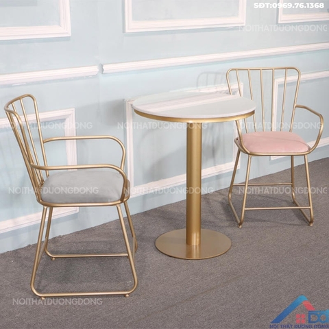 Bàn cafe chân mạ vàng -BCF 10
