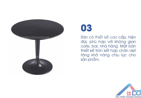 Bàn cafe D60 chân dẹt -BCF 61