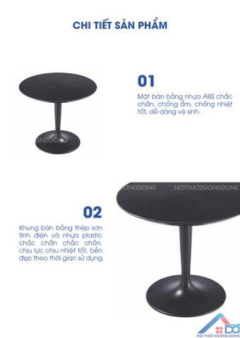 Bàn cafe D60 chân dẹt -BCF 61
