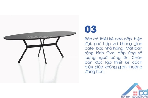 Bàn cafe hình bầu dục -BCF 56