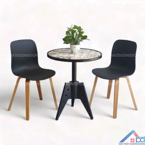 Bộ bàn ghế cafe tròn gạch men độc đáo -BGCF 27
