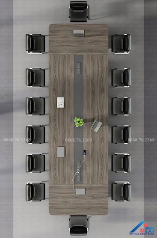 Bàn họp hình chữ nhật bo viền - BH 75