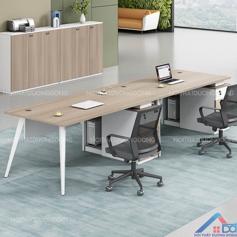 Bàn làm việc chân lục giác hộc sâu trắng -CS 71