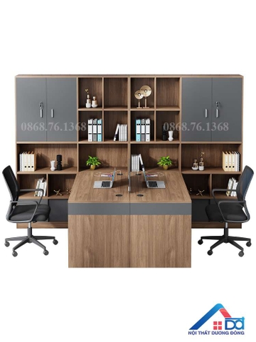 Mẫu bàn làm việc kèm tủ tài liệu - LV 34