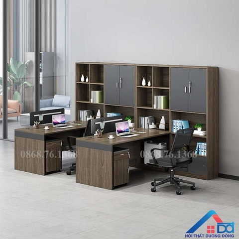 Mẫu bàn làm việc kèm tủ tài liệu - LV 34