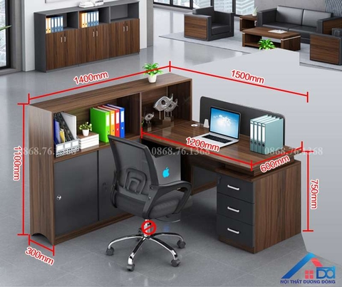 Bàn làm việc nhân viên kèm tủ đa năng - LV 26