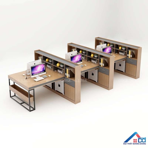 Cụm bàn làm việc 6 người gỗ công nghiệp - CB 53