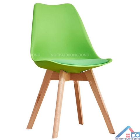 Ghế cafe Eames đệm bọc da J5 màu xanh -CF 07