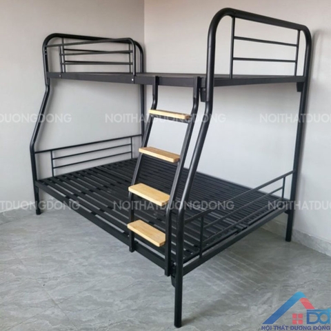 Giường sắt lệch tầng ống tròn rộng 1m4 -GT26