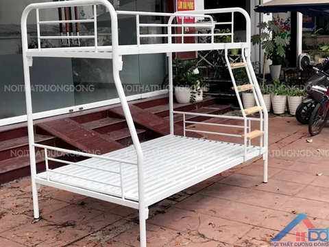 Giường sắt lệch tầng ống tròn rộng 1m2 -GT25
