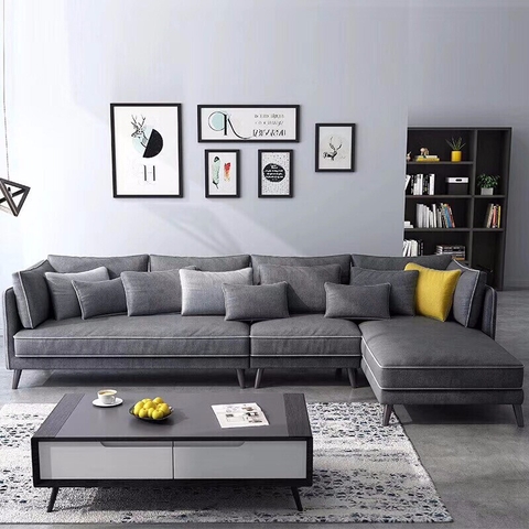 Sofa góc gỗ tự nhiên bọc nỉ - SF 29