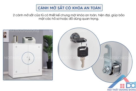 Tủ văn phòng sắt dáng thấp màu trắng -TS 20