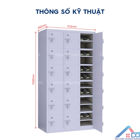 Tủ locker 18 ngăn đựng giày - LK 17