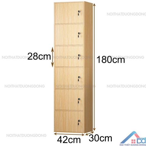 Tủ locker gỗ 1 cột 6 ngăn -LKG 15