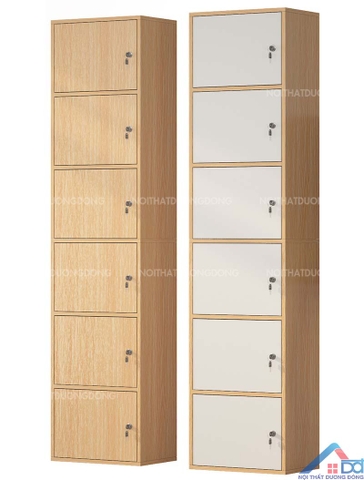 Tủ locker gỗ 1 cột 6 ngăn -LKG 15