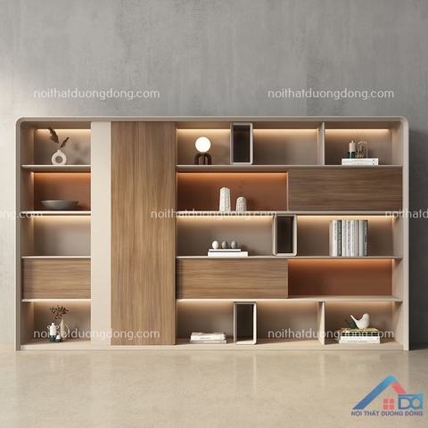 Tủ sách trưng bày bằng gỗ sang trọng - TLĐ 10