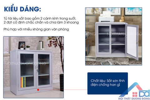 Tủ sắt thấp K2 cánh kính -TS 28