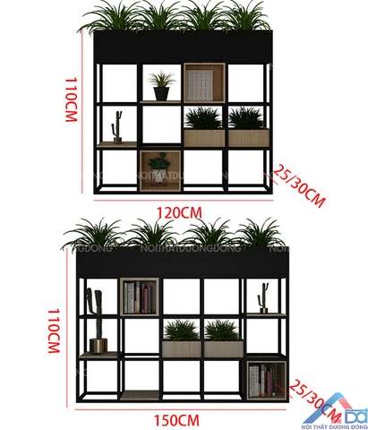 Tủ sắt trang trí để cây 1m2 -TT 14