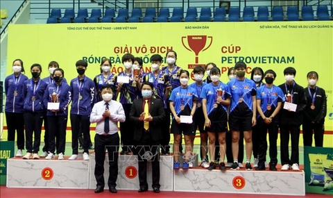 TP Hồ Chí Minh và Hải Dương đọat huy chương vàng đồng đội Giải bóng bàn Báo Nhân dân thứ 39